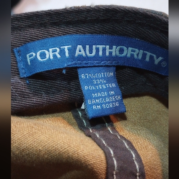 Port Authority Brown Faux Suede Cancer Awareness Adjustable Ballcap - Picture 4 of 6